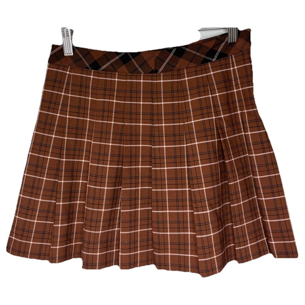 Sunday Best Aritzia Brown Schoolgirl Pleated Mini Micro Skirt Preppy Size 6